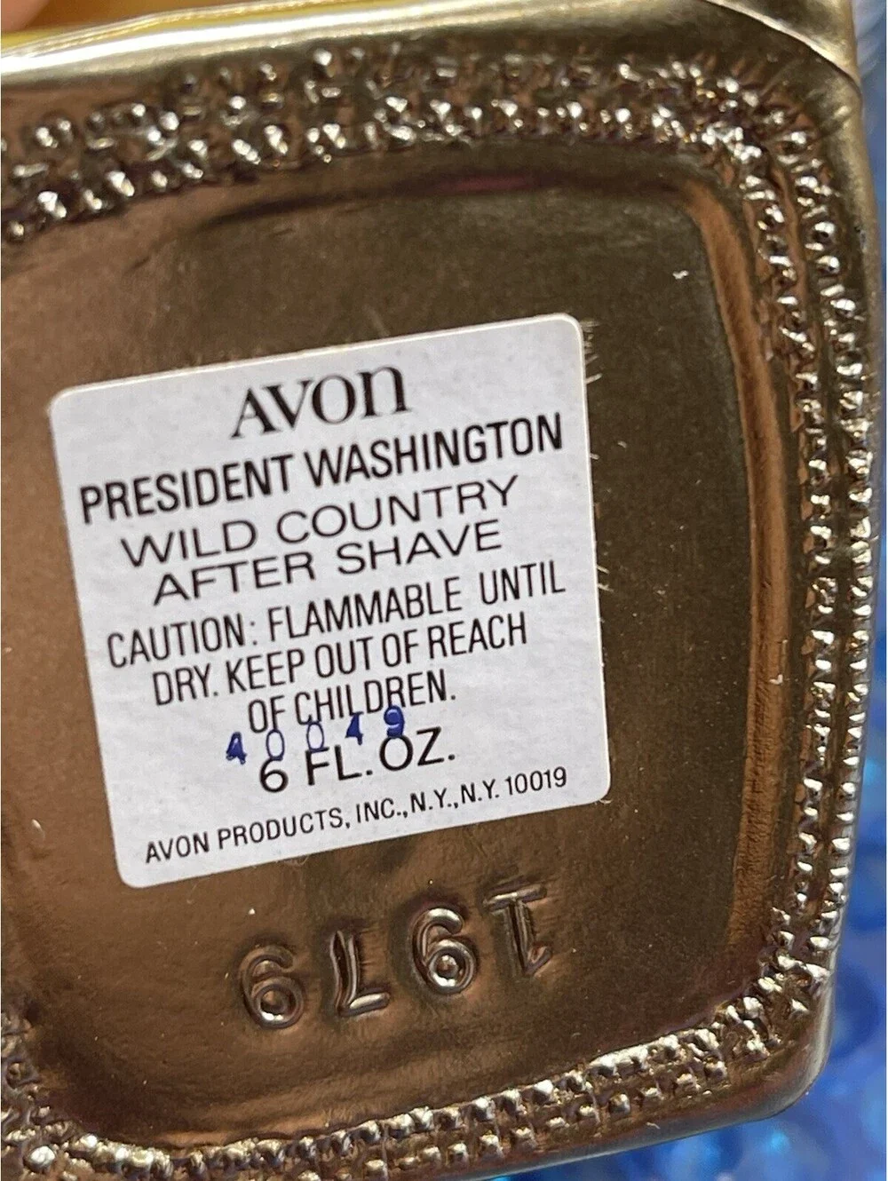 Vintage Avon President George Washington Gold Wild Country After Shave NEW NOS